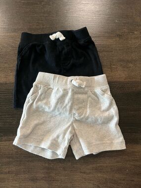 Carter's Knit Pull-On Shorts - Black & Light Gray